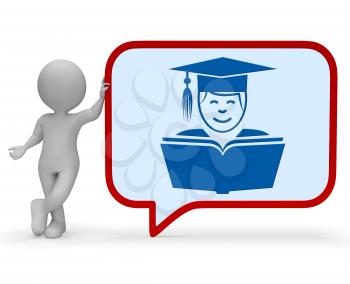 Teacher Speech Bubble Indicating Give Lessons And Dialog 3d Rendering