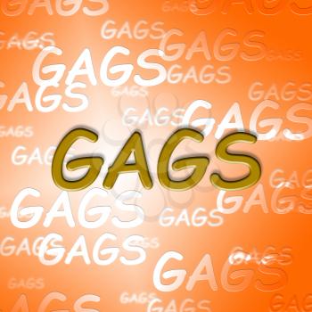 Gags Words Showing Witty Laughter And Ha