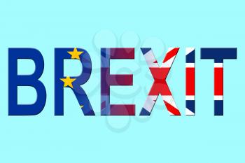 Brexit Word Indicating Britain Leave Referendum And Uk