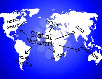 Global Network Representing World Communicate And Globe