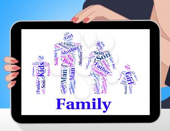 Family Words Showing Blood Relation And Wordcloud