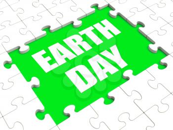 Earth Day Puzzle Showing Environment And Eco Friendly