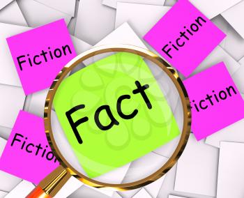 Fact Fiction Post-It Papers Meaning Truth Or Myth