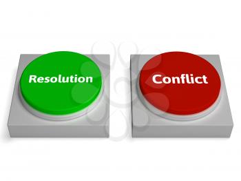 Conflict Resolution Buttons Showing Dispute Or Negotiating