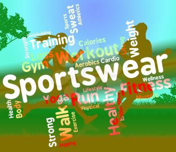 Sportswear Word Representing Text Sporting And Apparel 