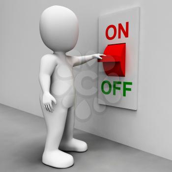 On Off Switch Shows Energy Supply And Electrician