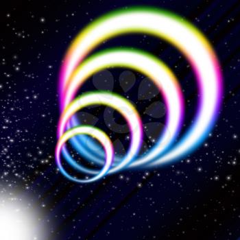 Rainbow Coil Background Meaning Colorful Rings And Starry Sky
