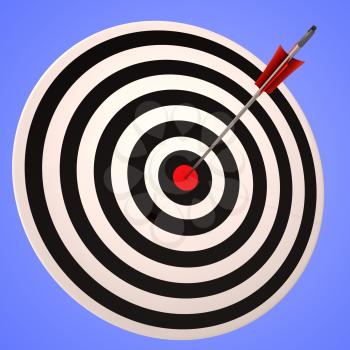 Bulls eye Target Showing Precise Winning Strategic Goal