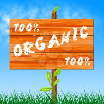 One Hundred Percent Indicating Organic Products And Green
