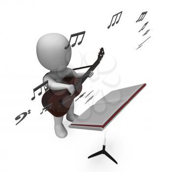Musician Guitarist Character Showing Guitar Music And Performing