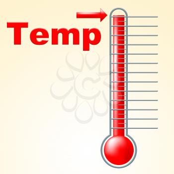 Temperature Temp Showing Celsius Thermometer And Summer