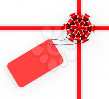 Gift Tag Representing Greeting Card And Copyspace