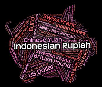 Indonesian Rupiah Representing Exchange Rate And Text