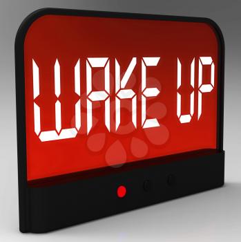 Wake Up Clock Message Means Awake And Rise