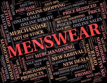 Menswear Word Showing Men's Garments And Human