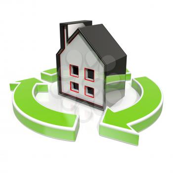House Icon Shows Home Or Building Flipping