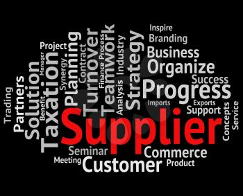 Supplier Word Representing Manufacturer Distributor And Retailer