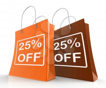 Twenty-Five Percent Off On Shopping Bags Shows 25 Bargains