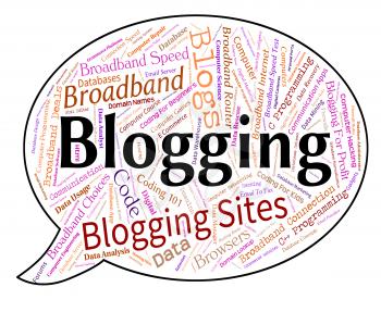 Blogging Word Representing Text Site And Weblog