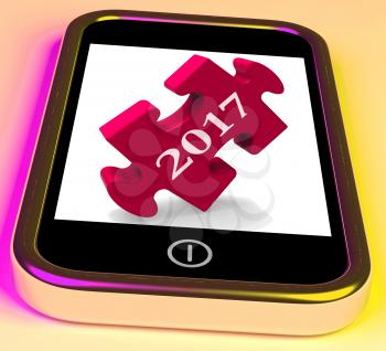 2017 On Smartphone Showing Forecasting New Year