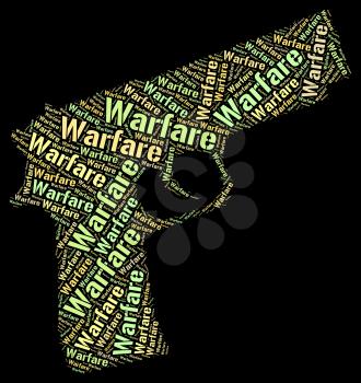 Warfare Word Representing Military Action And Text