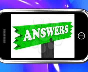 Answers Sign On Smartphone Shows Support And Information