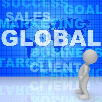 Global Words Representing World Business And Commerce 3d Rendering