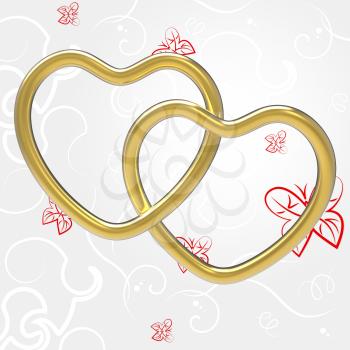 Wedding Rings Showing Valentine's Day And Heart