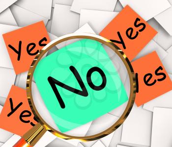 Yes No Post-It Papers Showing Affirmative Or Negative