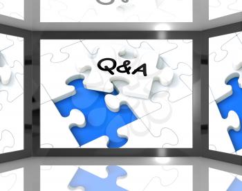 Q&A On Screen Showing Television's Guide Or Questionnaire
