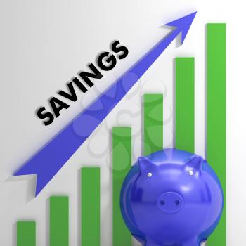 Raising Savings Chart Showing Financial Success And Growth