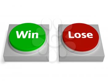 Win Lose Buttons Showing Winning Or Losing