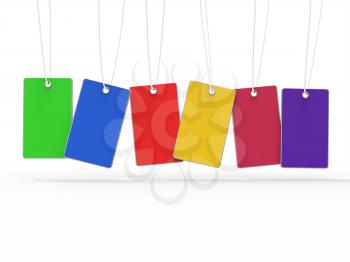 Copyspace Tags Representing Colourful 6 And Multicoloured