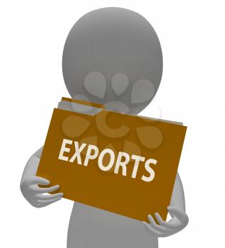 Exports Folder Representing International Selling 3d Rendering