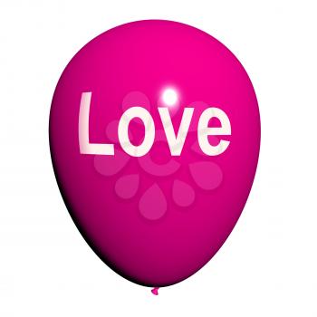 Love Balloon Showing Fondness and Affectionate Feelings