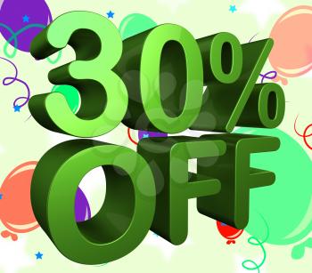 Thirty Percent Off Meaning Reduction Discount And Closeout