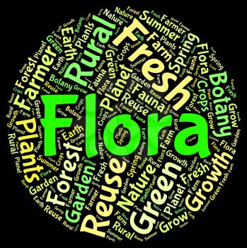Flora Word Indicating Plant Life And Plants