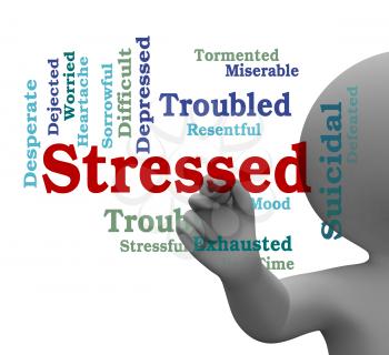 Stressed Word Meaning Pressured Stresses 3d Rendering