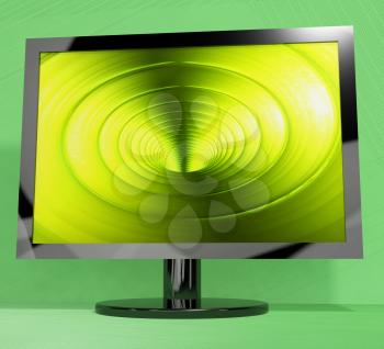 TV Monitor With Vortex Picture Representing High Definition Television Or HDTVs