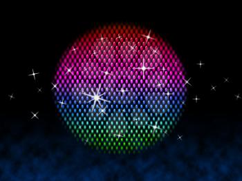 Colorful Ball Meaning Disco Stars And Lighting
