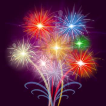 Fireworks Celebrate Meaning Night Sky And Celebrating