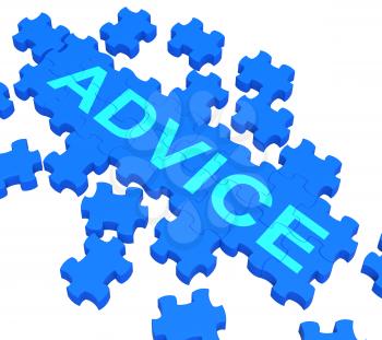 Advice Puzzle Showing Guidance, Support And Information