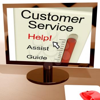 Customer Service Help Meter Showing Assistance And Support Online