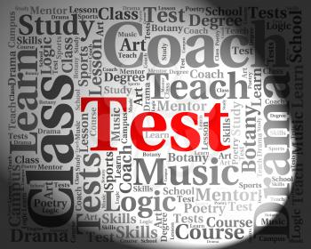 Test Word Indicating Tested Examinations And Assess