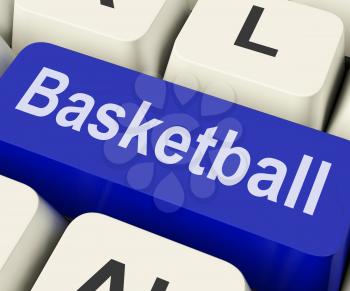 Basketball Key Showing Basket Ball On Internet Or Web