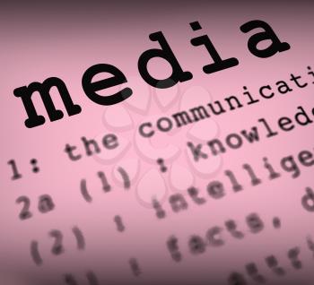 Media Definition Showing Social Media Journalism Or Multimedia