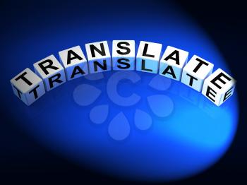 Translate Dice Showing Multilingual or International Translator