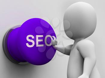 SEO Button Showing Internet Marketing In Search Results
