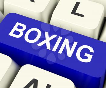 Boxing Key On Keyboard Showing Fighting Punching Or Pugilism
