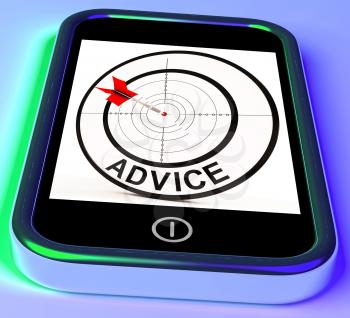 Advice Smartphone Showing Web Tips And Recommendations